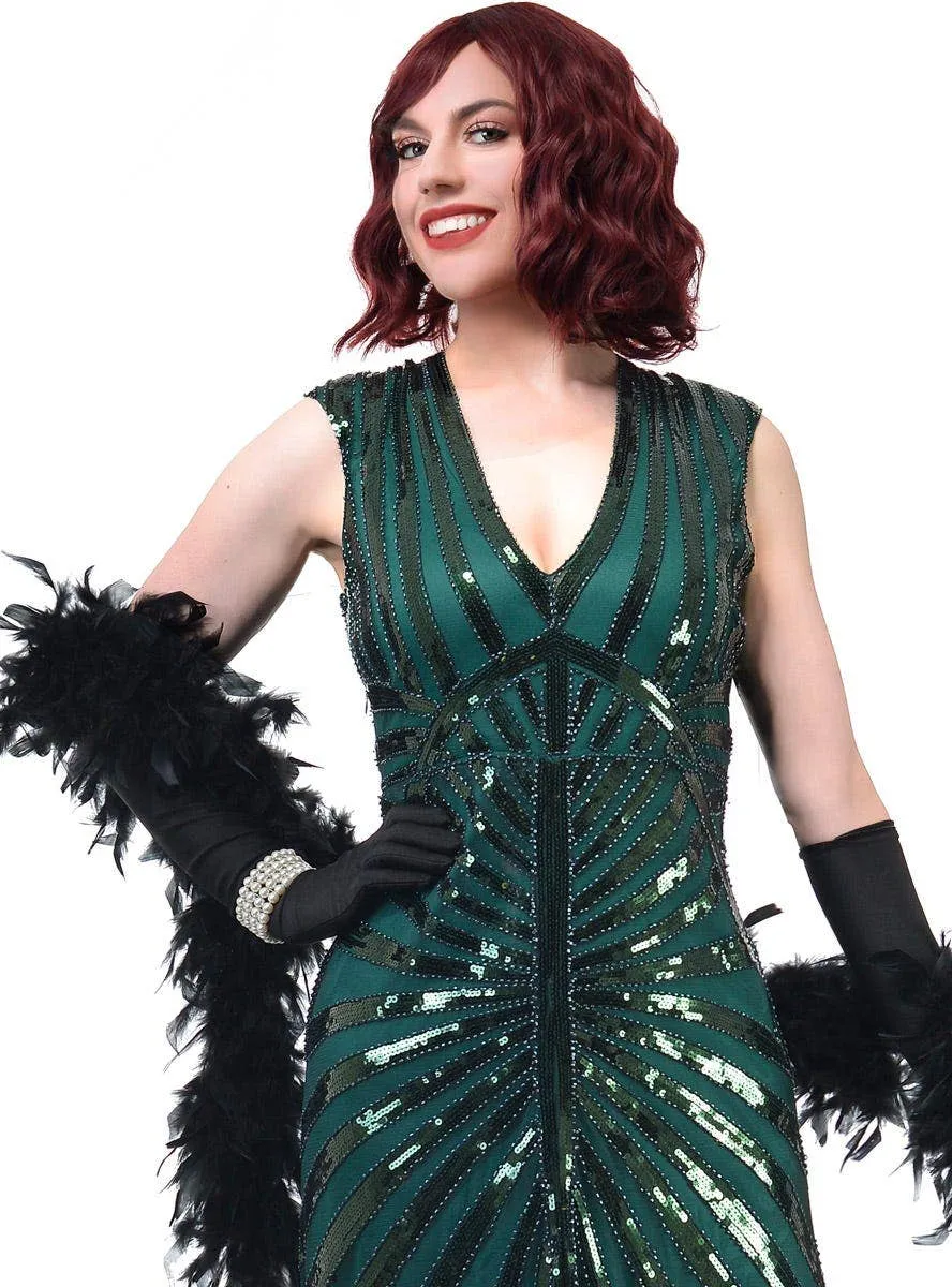 1930s Hollywood Green Plus Size Womens Costume Dress