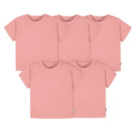 5-Pack Baby & Toddler Girls Mauve Pink Premium Short Sleeve T-Shirts