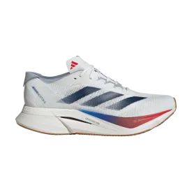 adidas Men's Adizero Boston 12 Core White/Dark Blue/Pure Ruby