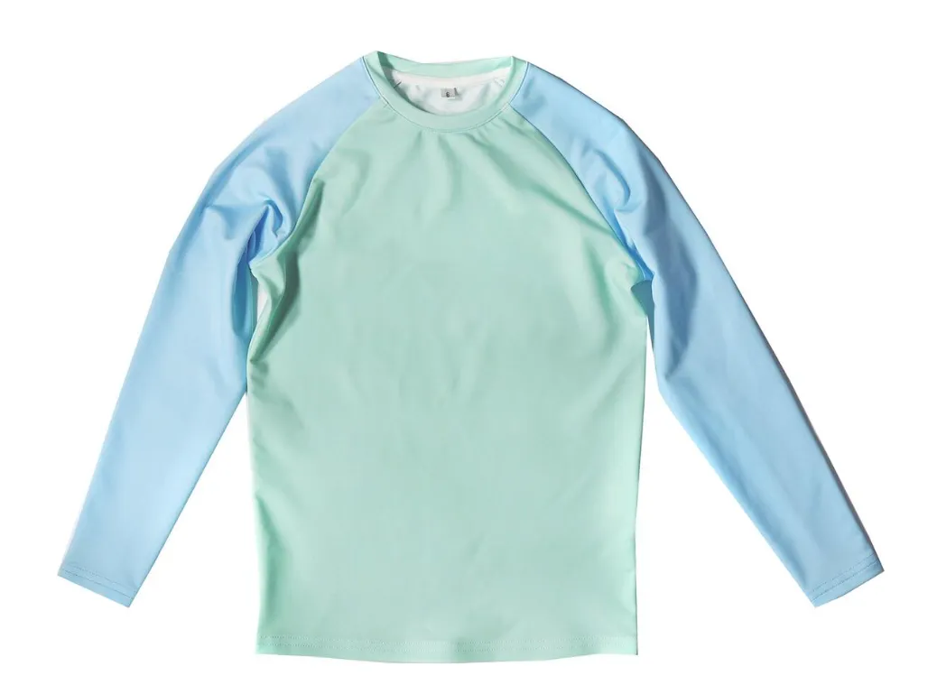 Aqua And Blue Long Sleeve Rash Guard