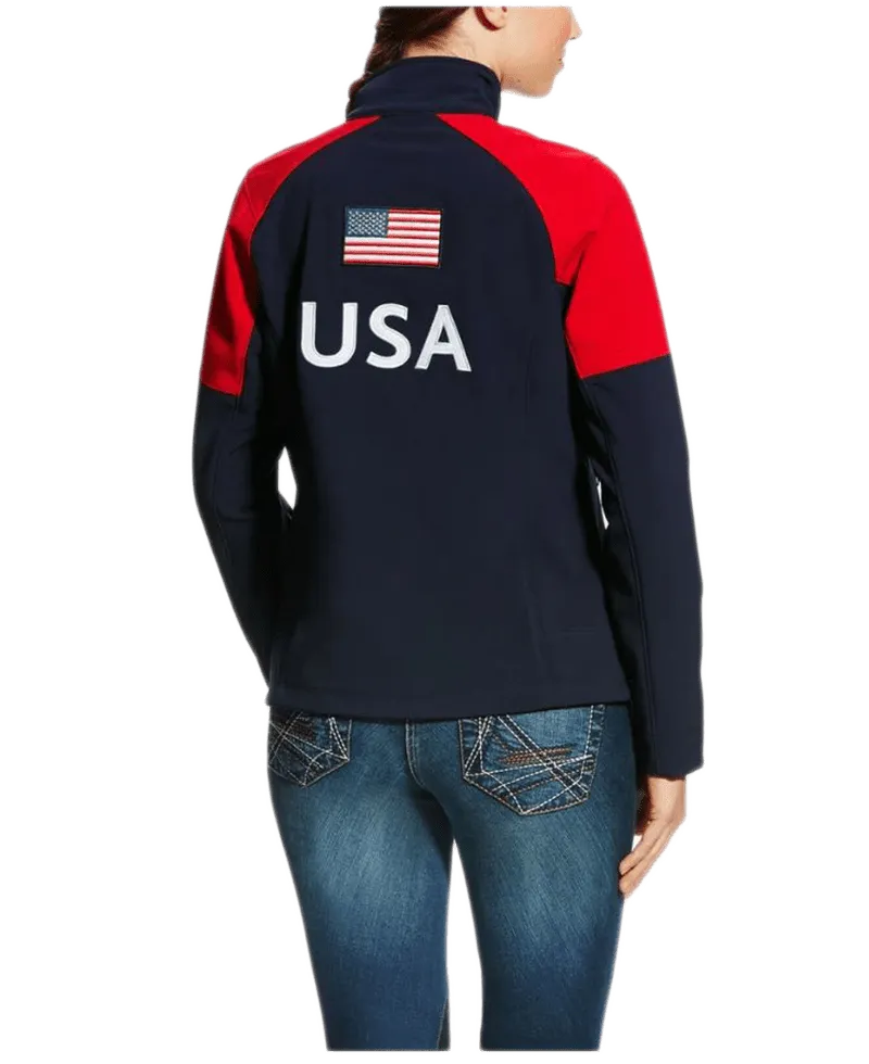 Ariat Women's Global Team USA Navy & Red Softshell Jacket