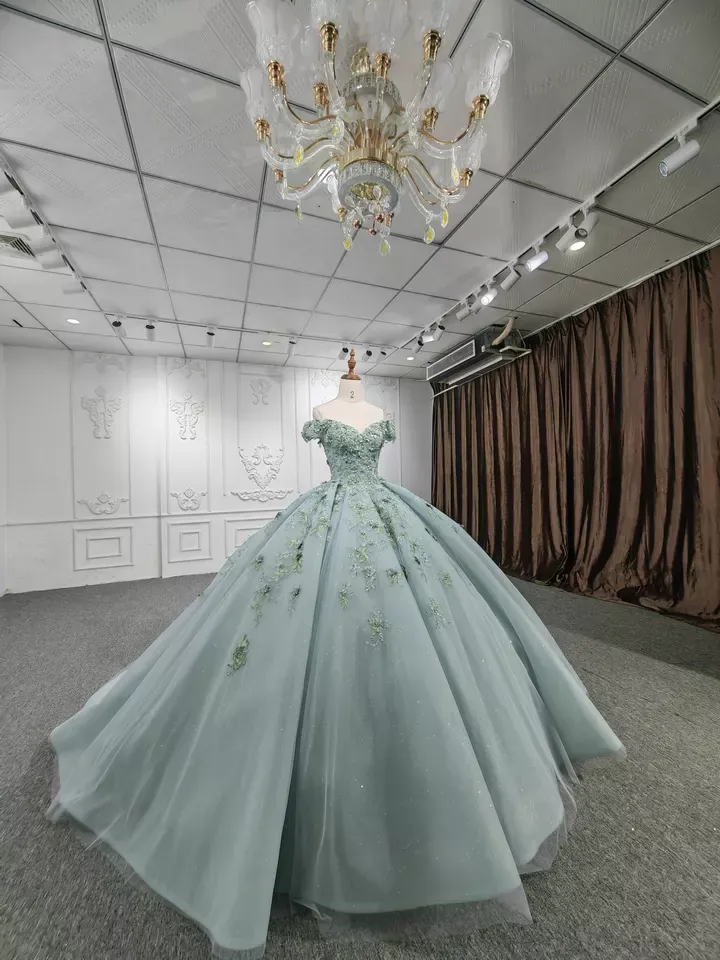 Ball Gown Green Long Prom Dress Unique Formal Dresses MLH06981