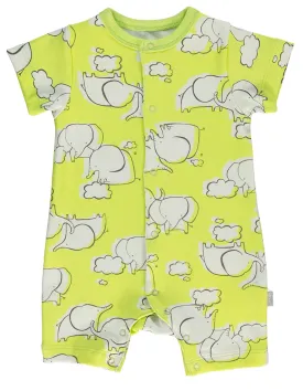 Bebetto Cotton Romper Elephant Green (0-12mths)