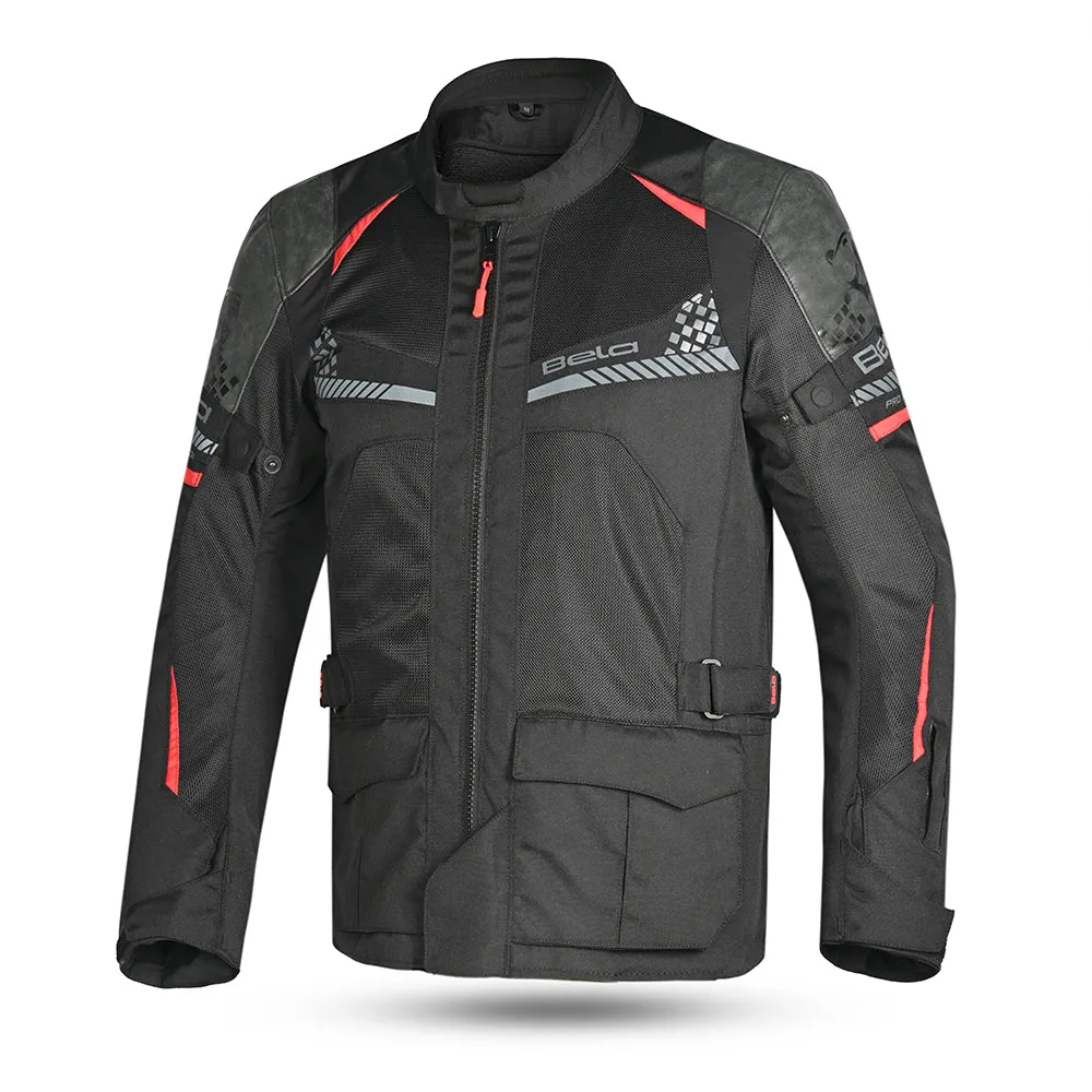 BELA Onsaker Motorcycle Textile Jacket - Black Red