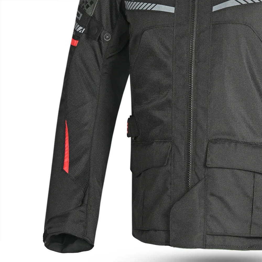 BELA Onsaker Motorcycle Textile Jacket - Black Red