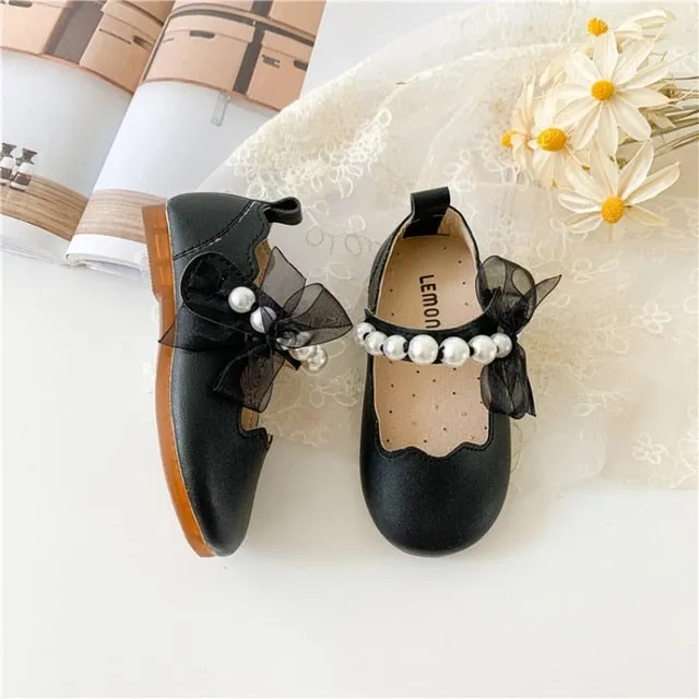 Black Pearl -  Girls Party Shoes , Girl Princess Shoes, Flower Girl Shoes