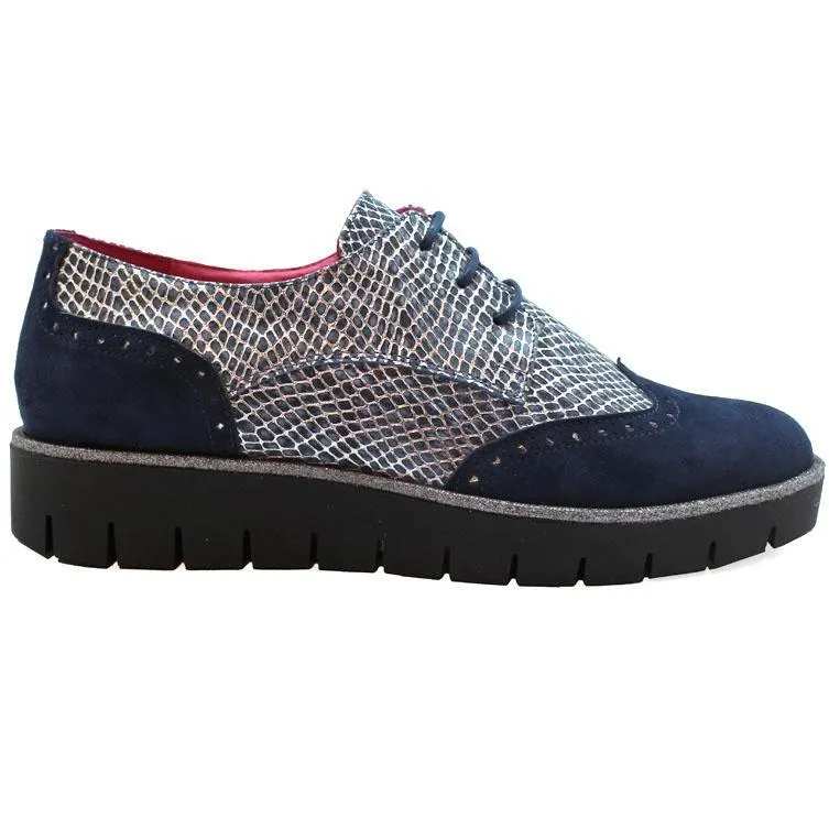 Bolt - Navy blue suede lace up shoe