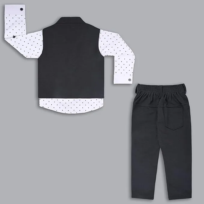 Boys 3 piece strip clothing set with bow tie