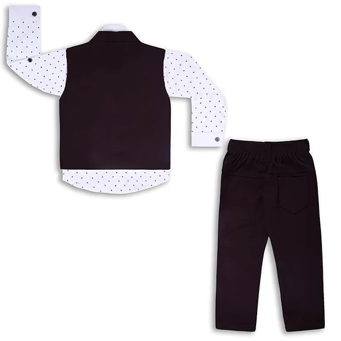 Boys 3 piece strip clothing set with bow tie