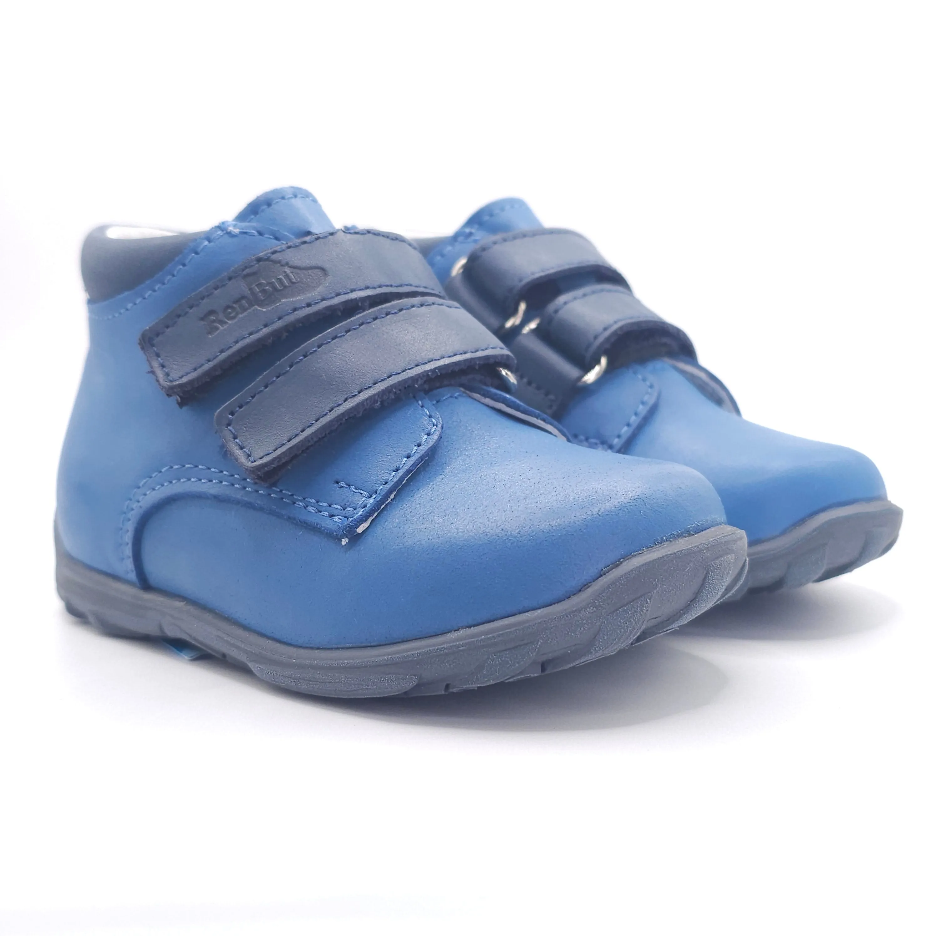 Boys Double Velcro Shoe In Blue