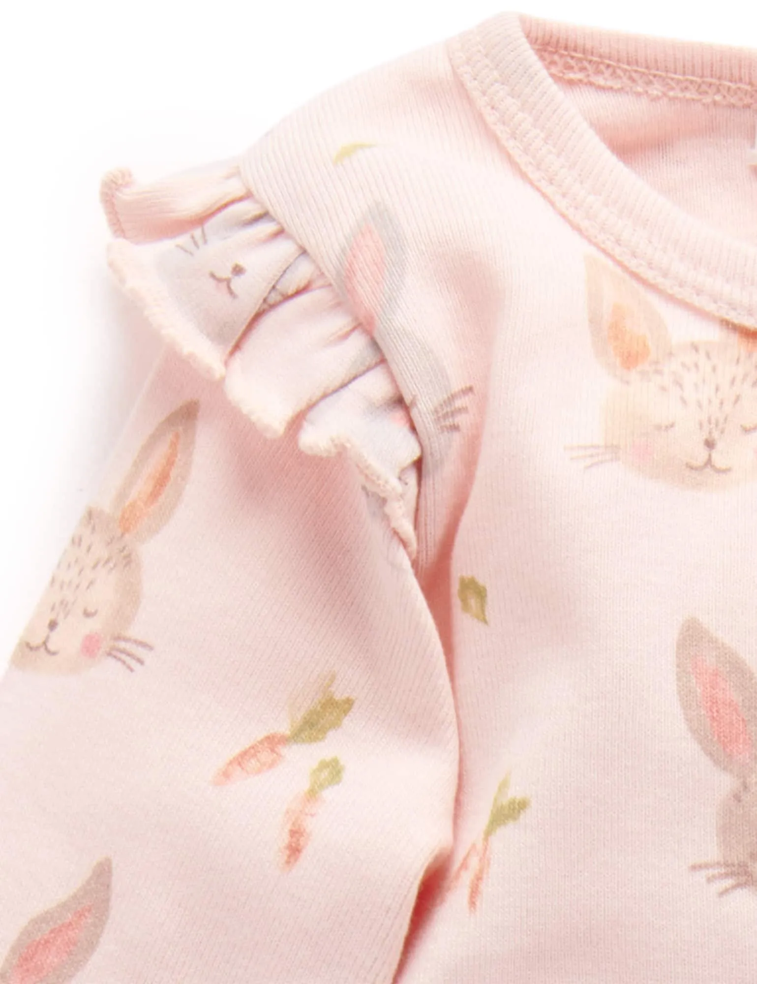 Bunny Friends Zip Growsuit - Apricot