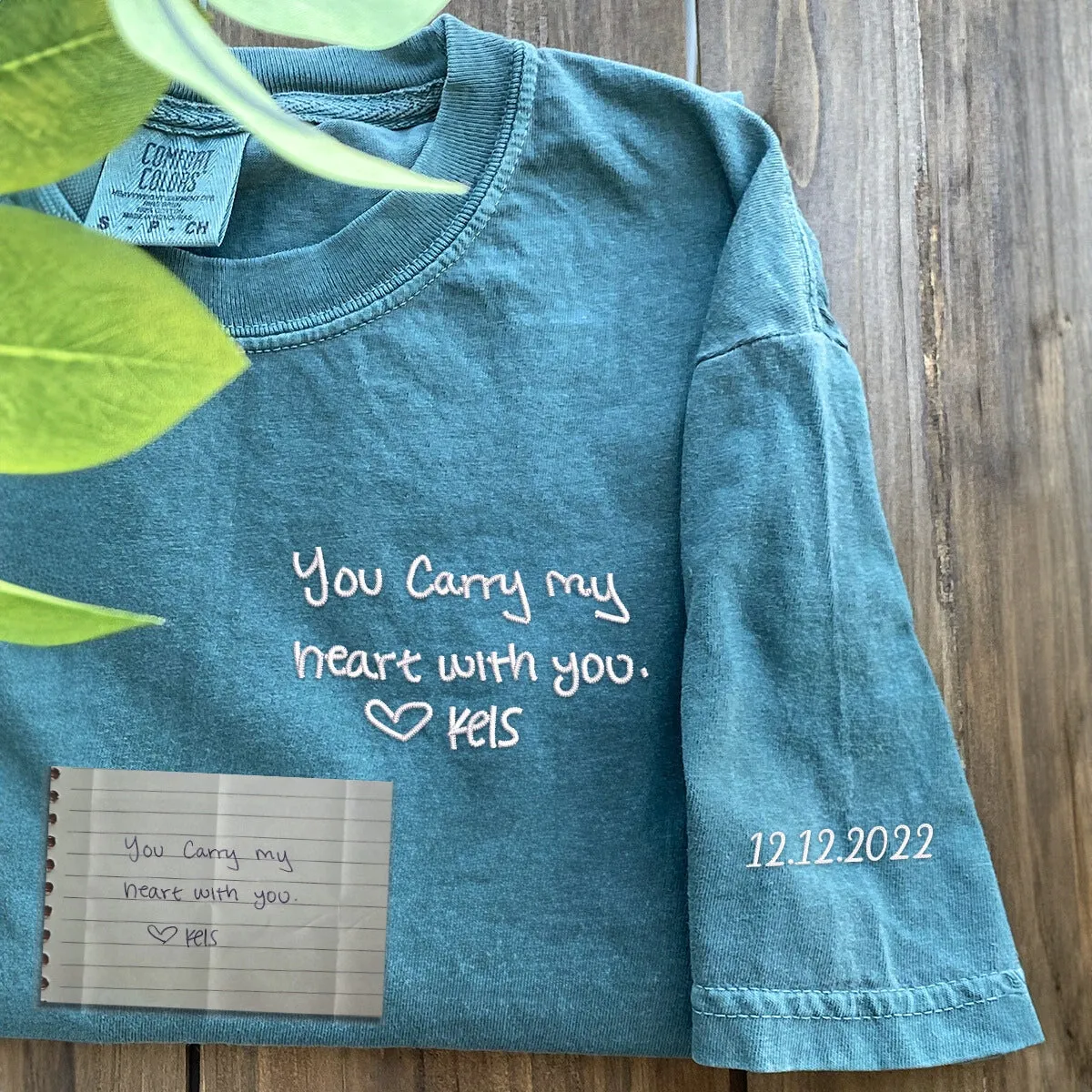 Custom Embroidered Handwriting T-Shirt