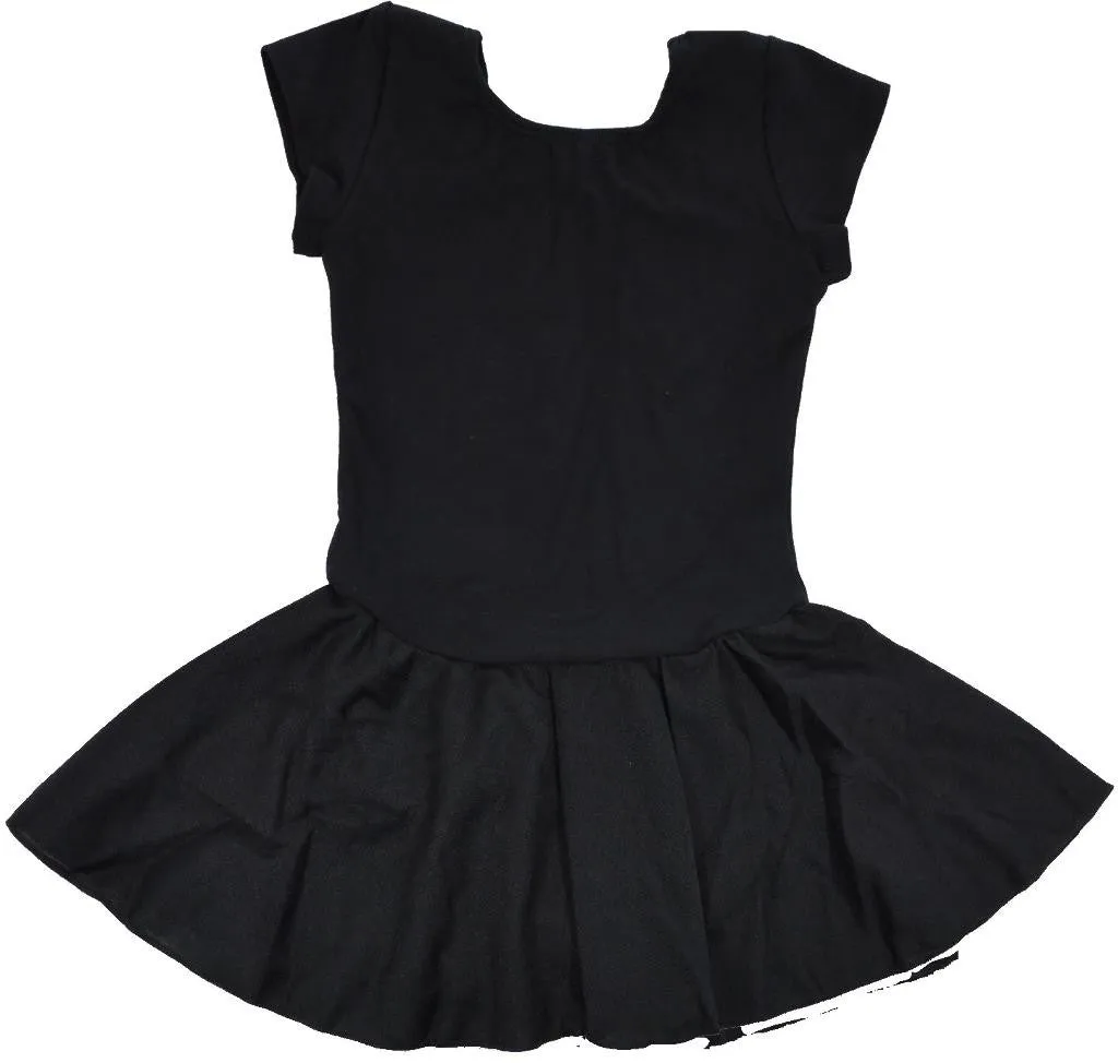 ella's tutus girls' black short sleeve skirted leotard Case of 12