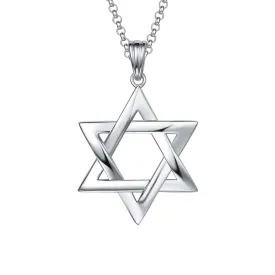 FANCIME Star of David Mens Sterling Silver Necklace