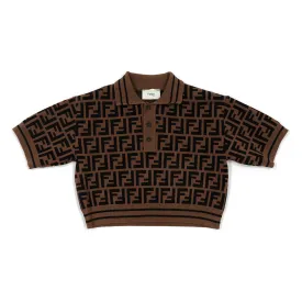 Fendi Brown Logo Polo