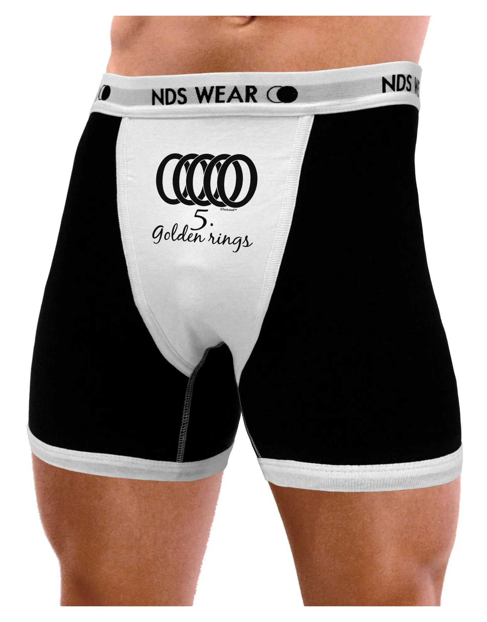 Five Golden Rings Text Mens Boxer Brief Underwear