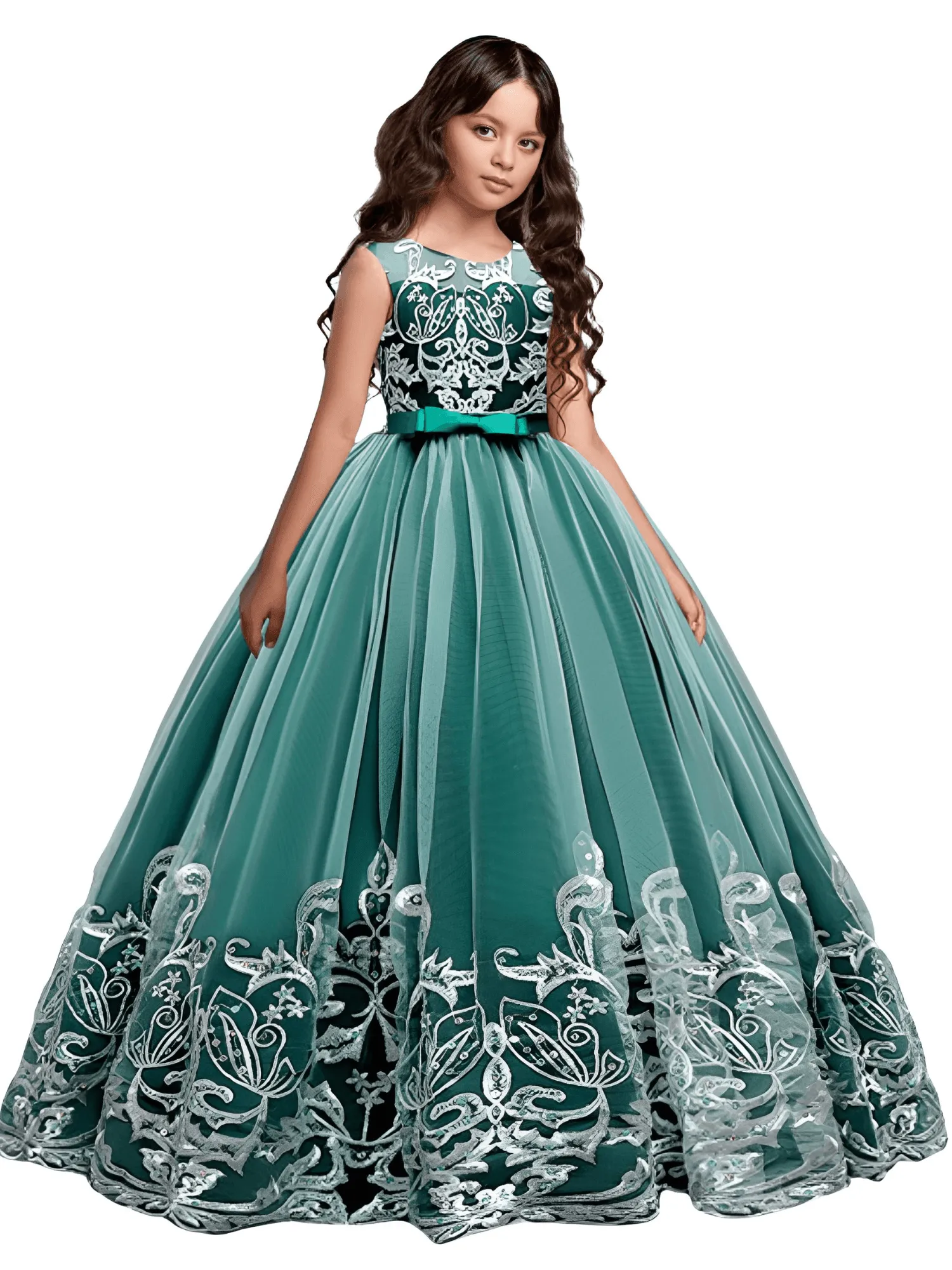 Girl's Formal Occasion Dress - With FREE Tiara, Gloves & Petticoat!