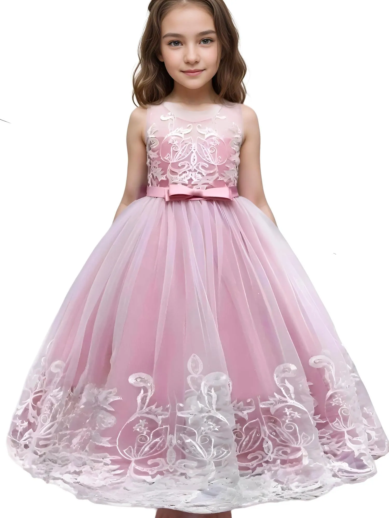 Girl's Formal Occasion Dress - With FREE Tiara, Gloves & Petticoat!