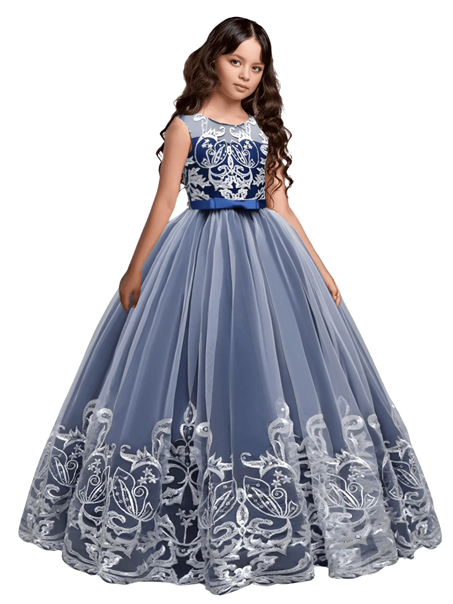 Girl's Formal Occasion Dress - With FREE Tiara, Gloves & Petticoat!