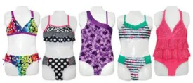 girl's high fashion tankini & one-piece swimsuits - sizes 7-16 Case of 24