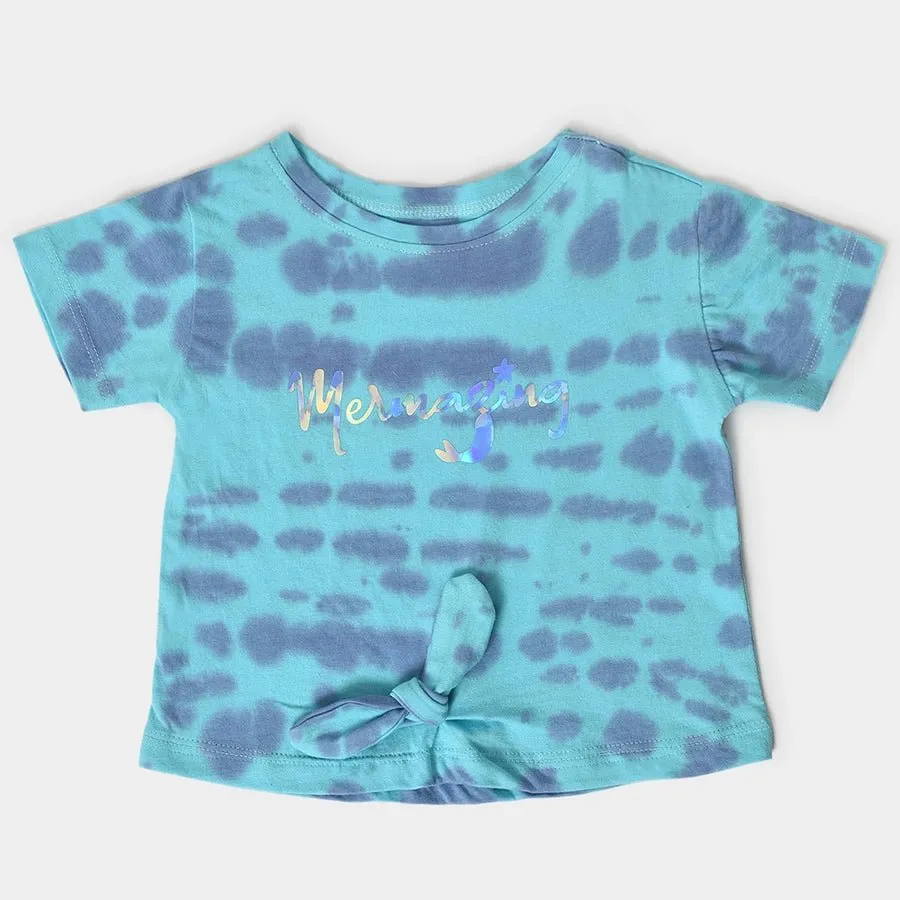 Girls Tie & Dyed T-Shirt- Purple & Blue