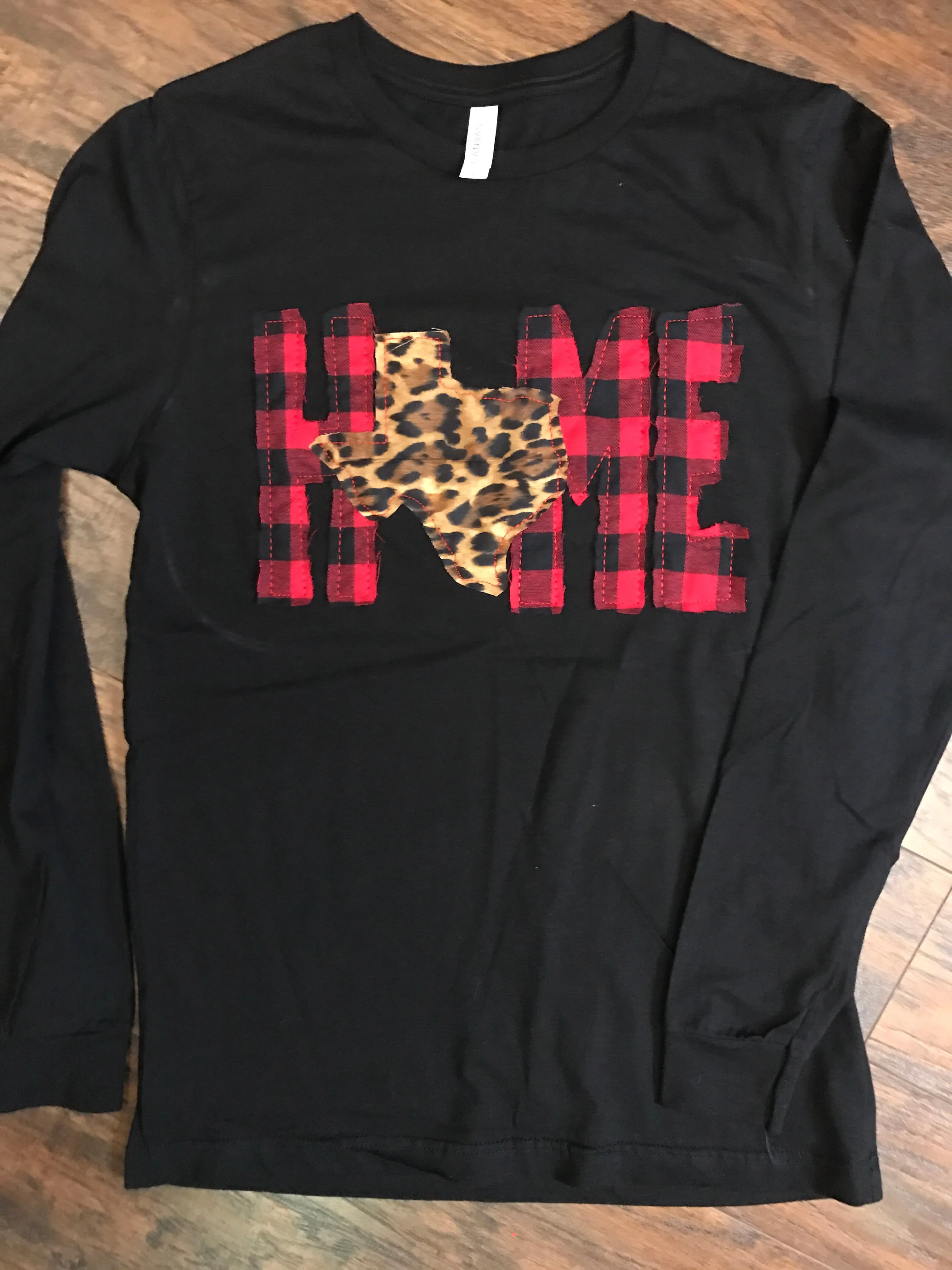 HOME shirt with Buffalo Plaid and Leopard State