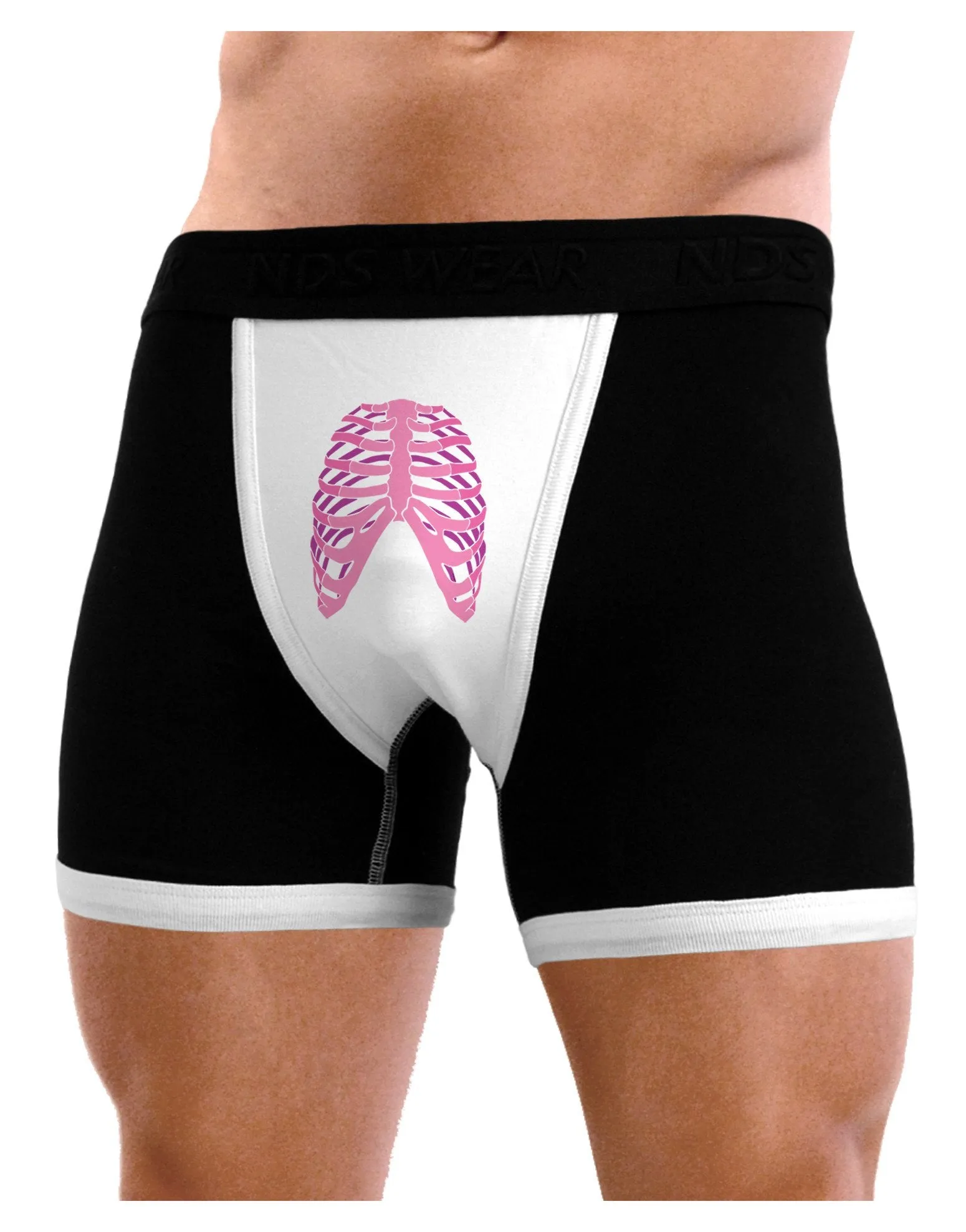 Human Pink Skeleton Bones Ribcage Mens Boxer Brief Underwear