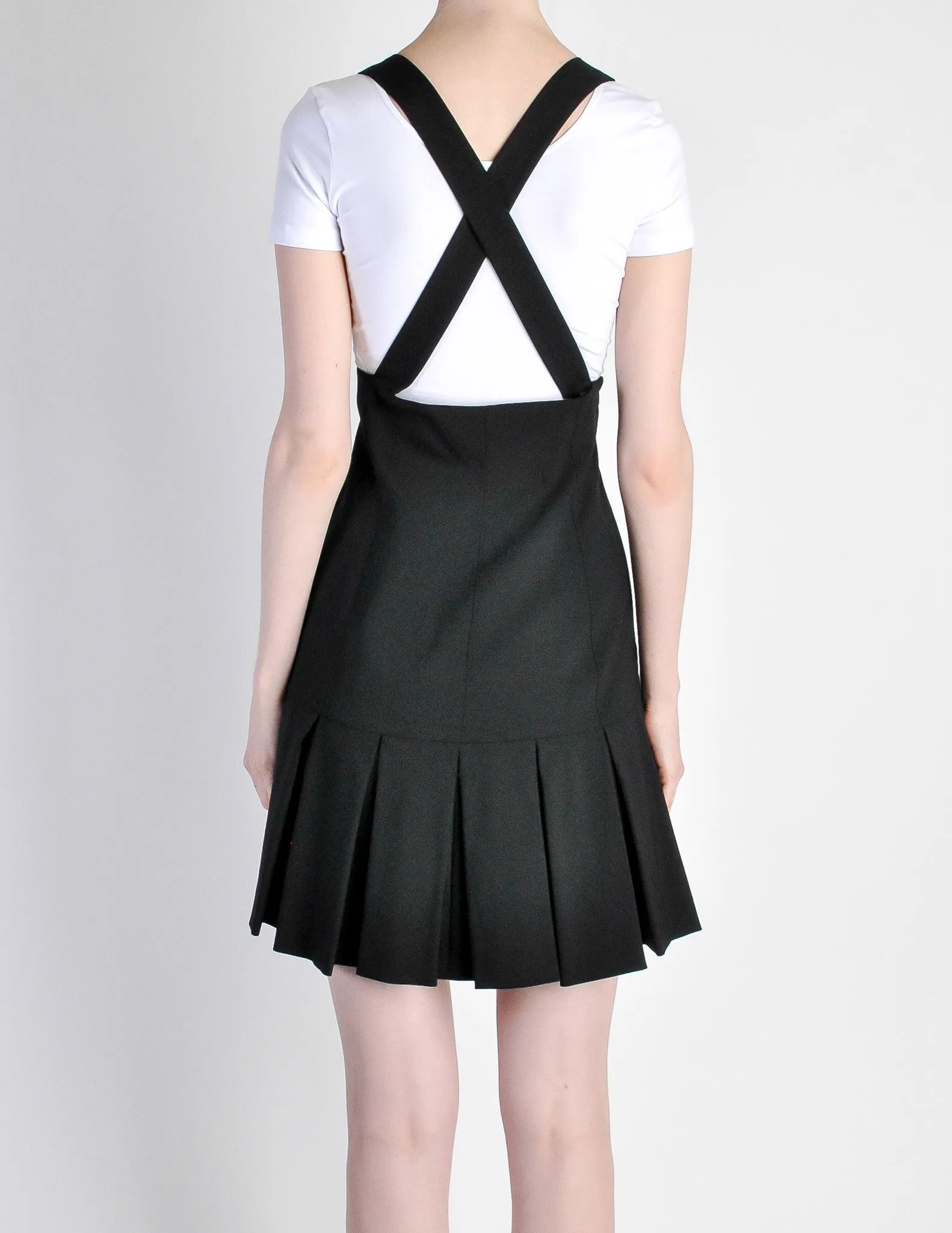 Karl Lagerfeld Vintage Black Pleated Suspender Skirt