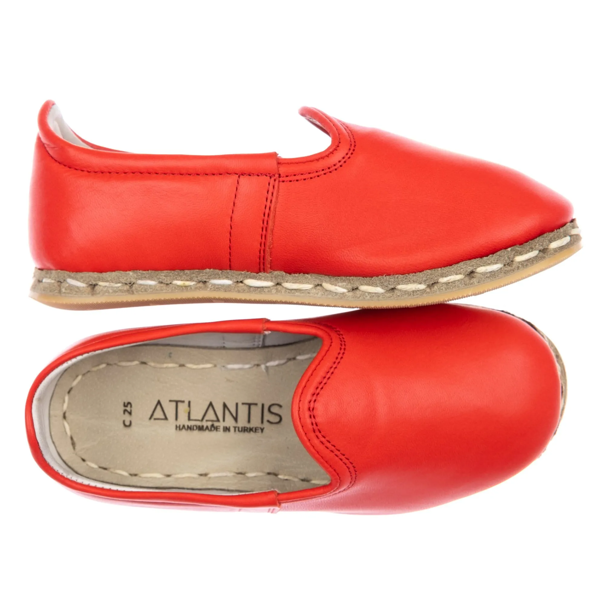 Kids Red Leather Shoes