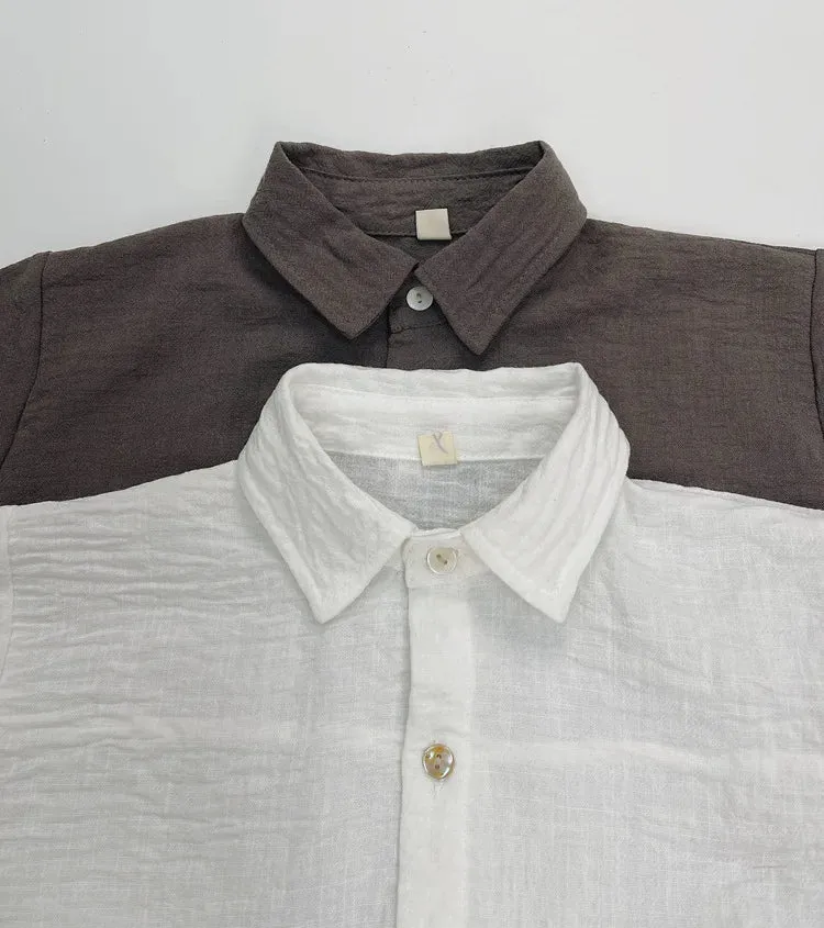 Loose Solid Short Sleeve Shirt