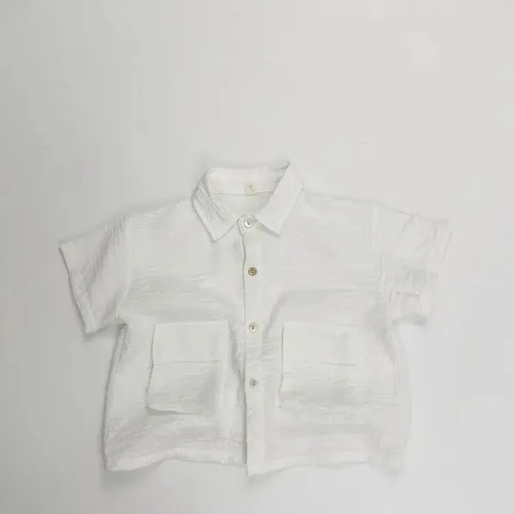 Loose Solid Short Sleeve Shirt