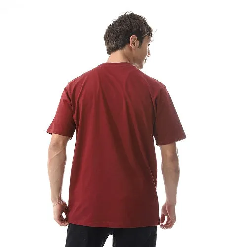 Men's Cotton T-Shirt - Casual and Comfortable - Dark Red