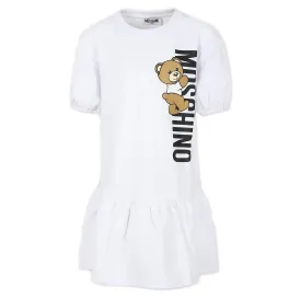 Moschino Climbing Bear White Dress