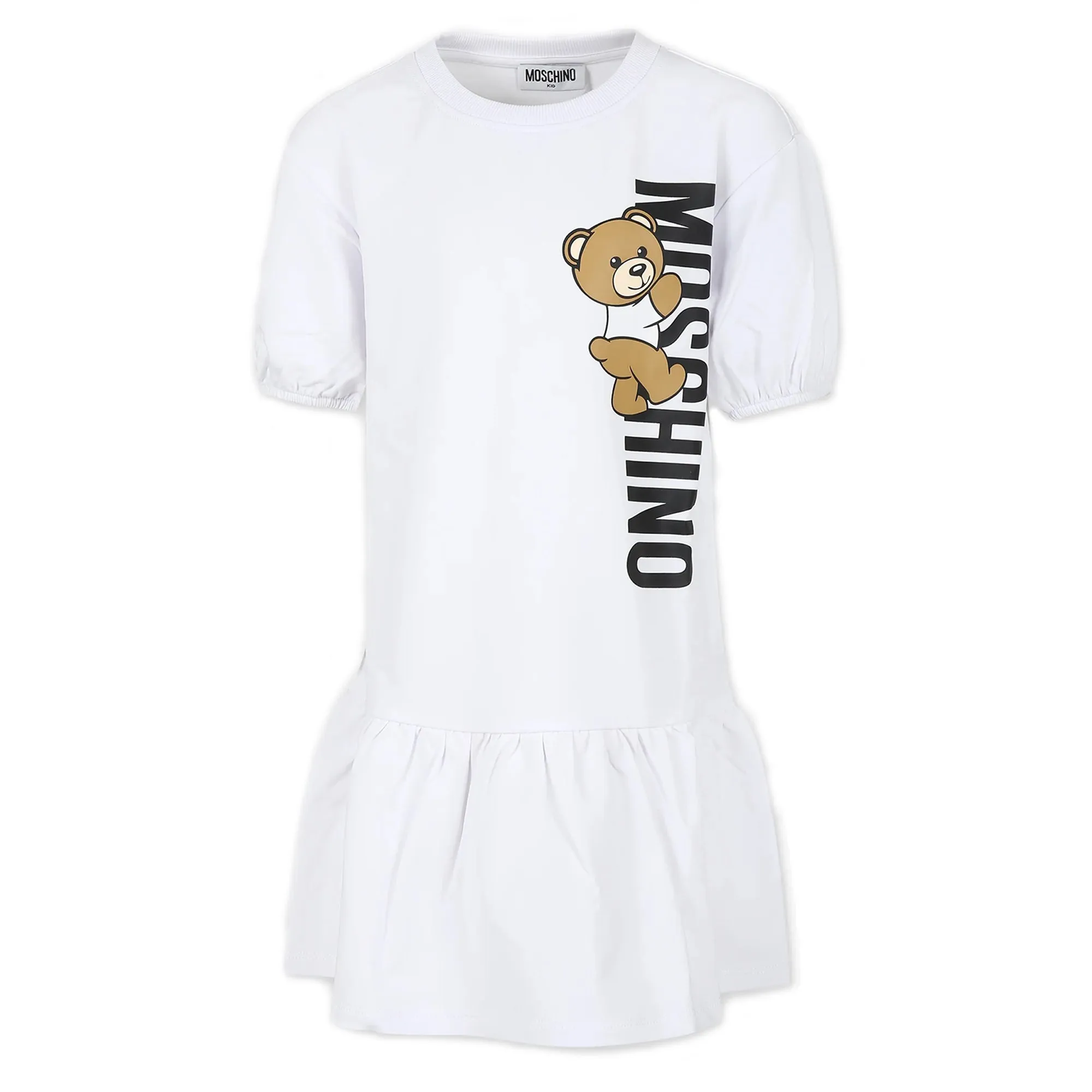 Moschino Climbing Bear White Dress