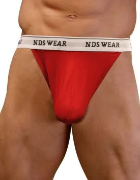 NDS Wear Men's Stretch Cotton Brazilian Thong in Red - Exclusive Closeout Offer - By NDS Wear