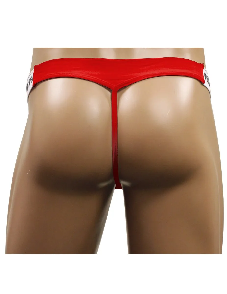 NDS Wear Men's Stretch Cotton Brazilian Thong in Red - Exclusive Closeout Offer - By NDS Wear