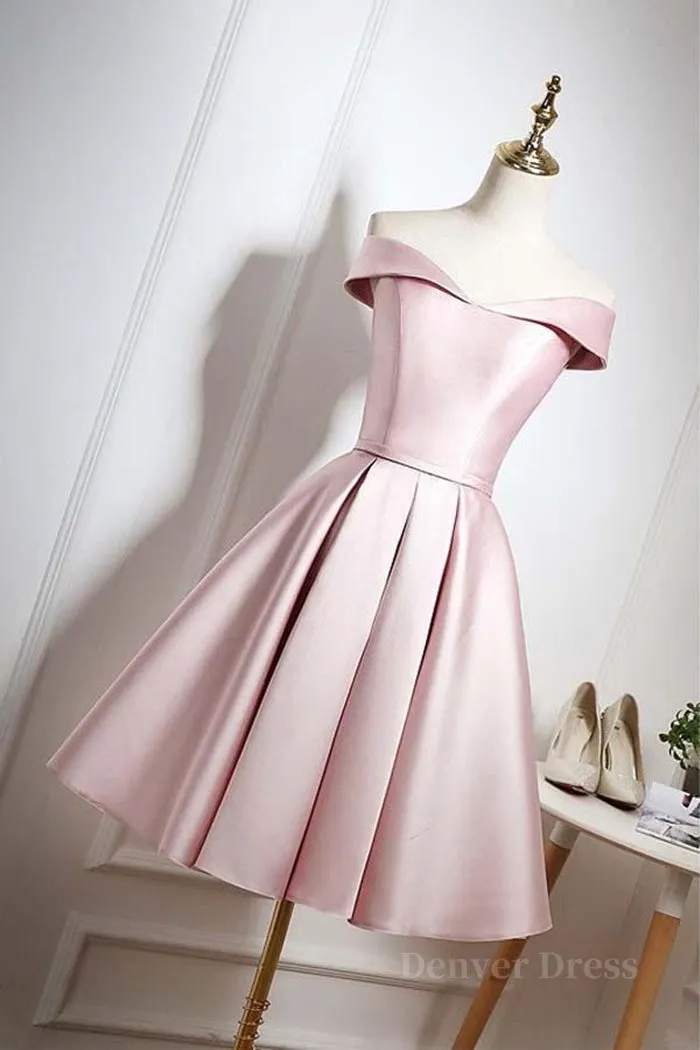 Off The Shoulder Pink Homecoming Dresses Short Prom Dresses Off Shoulder Graduation Dresses Formal Dresses Evening Dresses