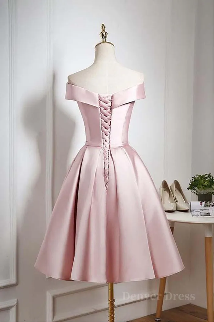 Off The Shoulder Pink Homecoming Dresses Short Prom Dresses Off Shoulder Graduation Dresses Formal Dresses Evening Dresses