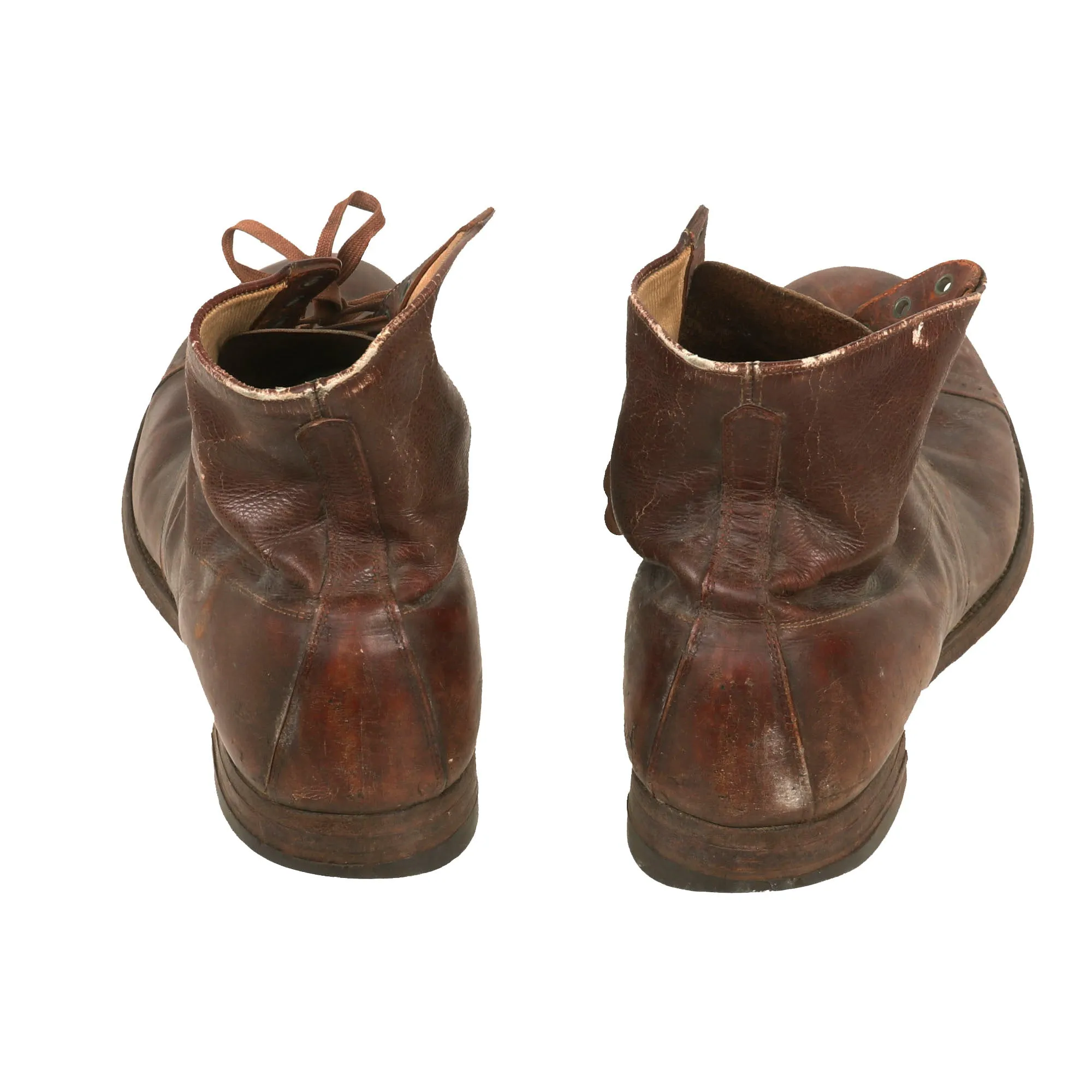 Original U.S. WWI Pair of M1902 Russet Garrison Marching Shoes - Size 8½