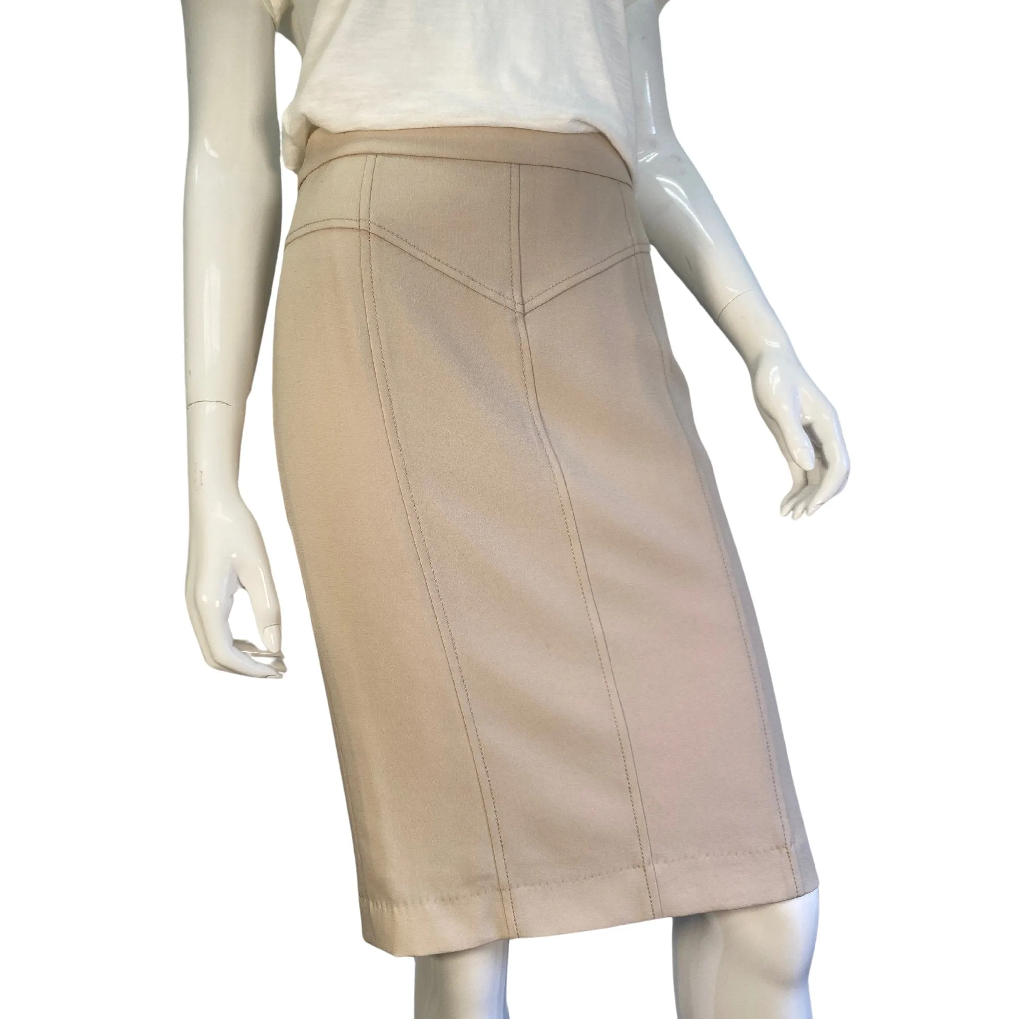 Per Se Beige Pencil Skirt