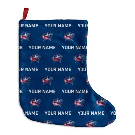 Personalized Columbus Blue Jackets Pattern Christmas Stocking - 9"x16"