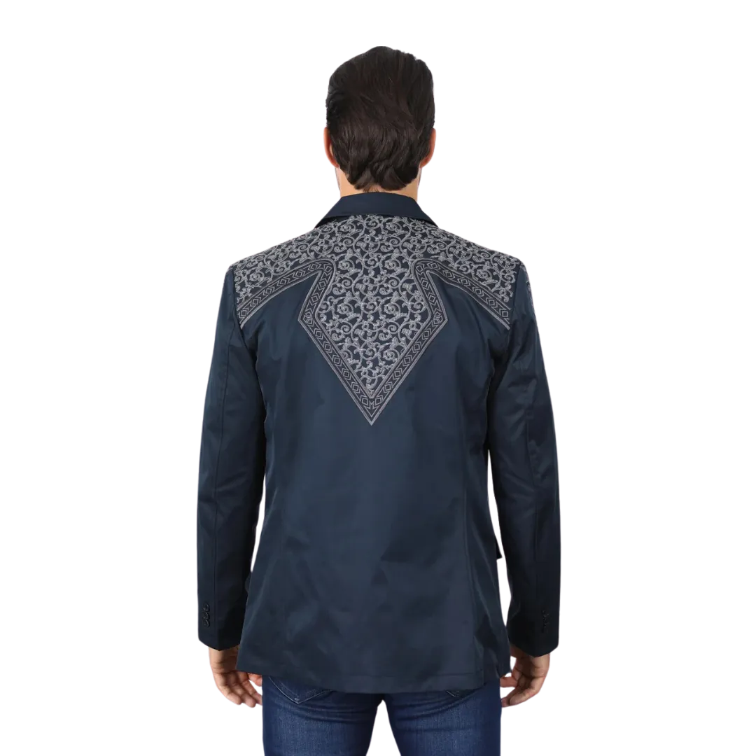 Platini Men's Embroidery Fashion Navy Blazer