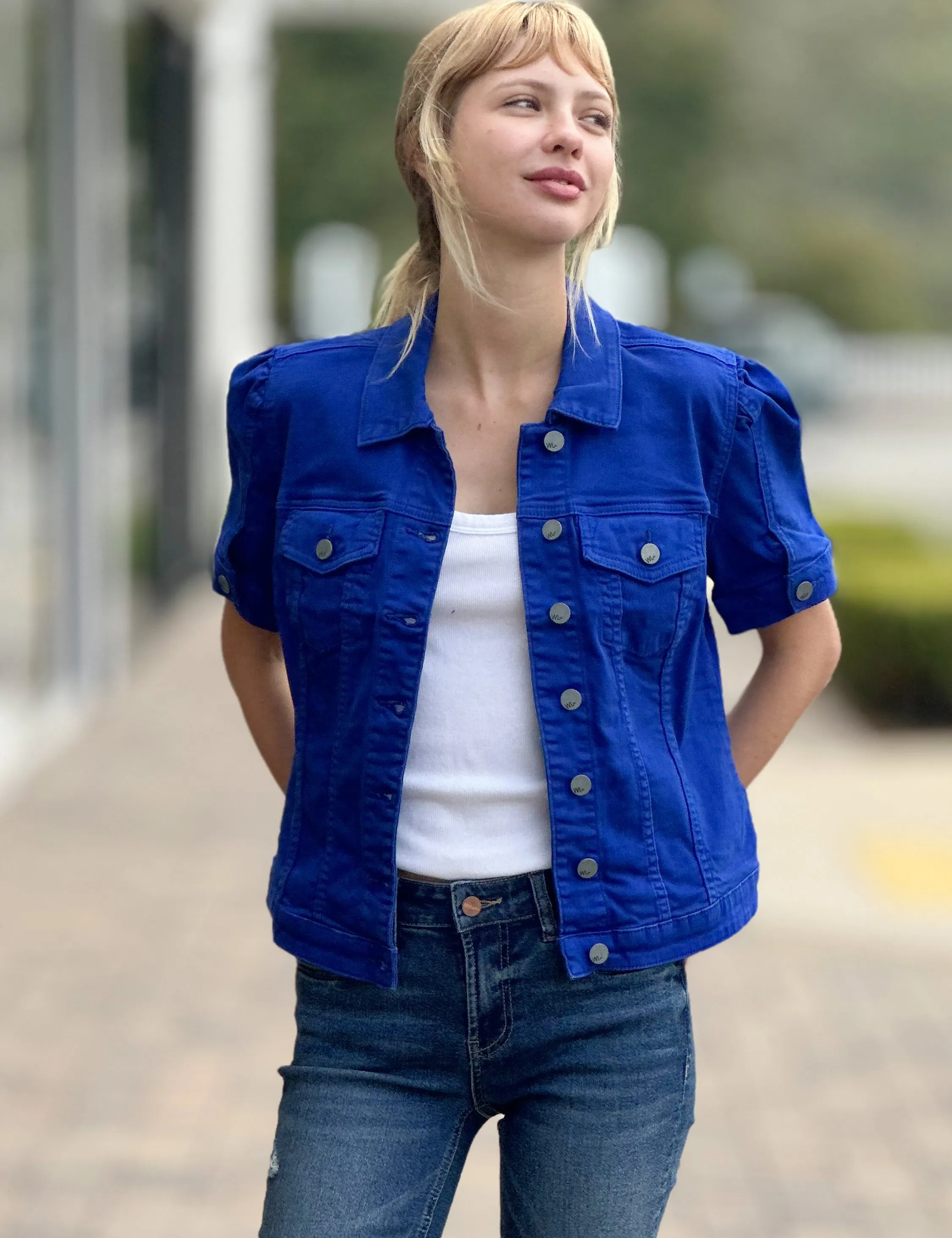 Puff Sleeve Denim Jacket