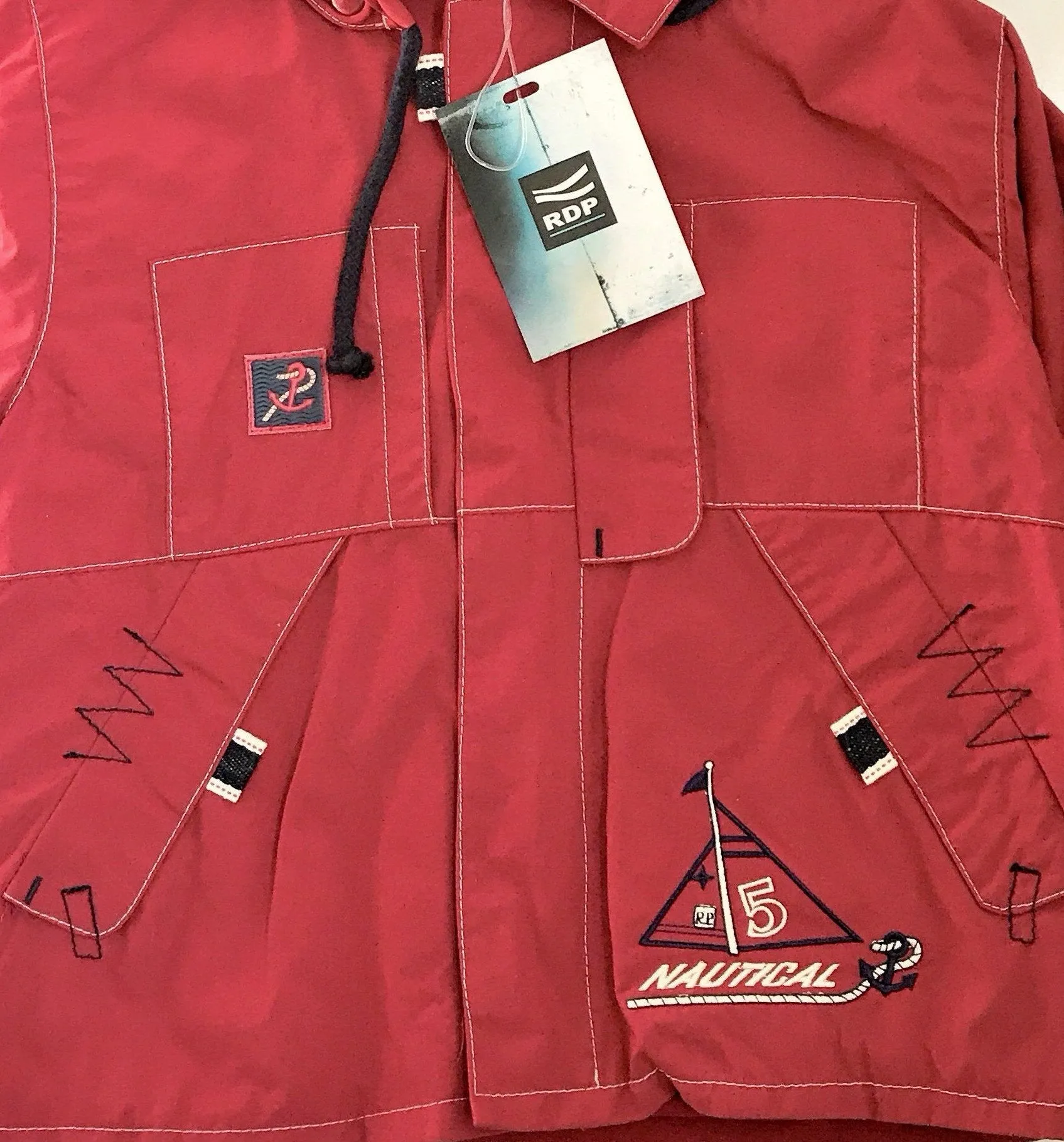 RDP Of ITALY NAUTICAL SPRING RED JACKET WITH HOOD