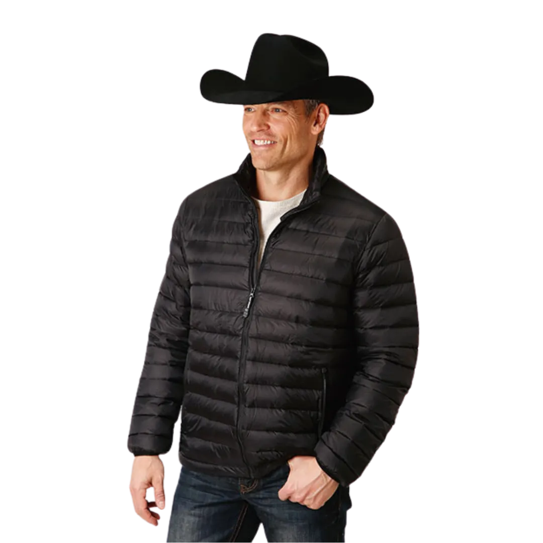 Roper Men's Nylon Down Proof Black Jacket