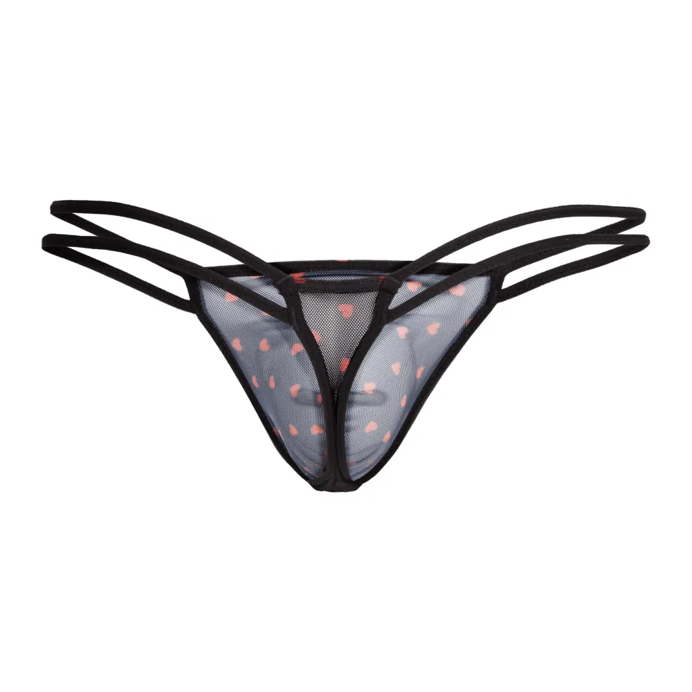 Secret Male SML031 Flower Laced G-String with hearts