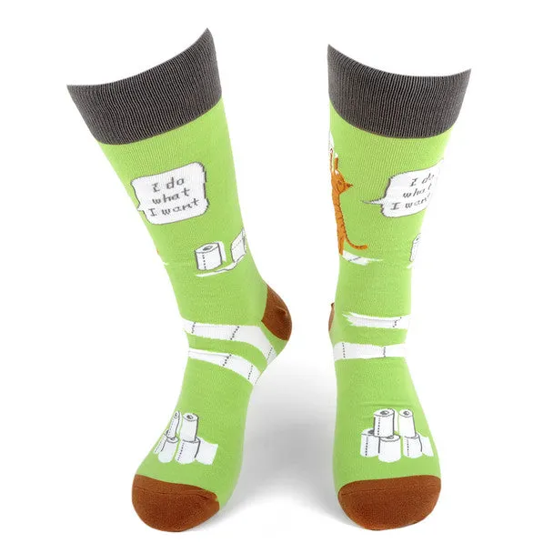 *Women's "Cats & Toilet Paper" Novelty Socks